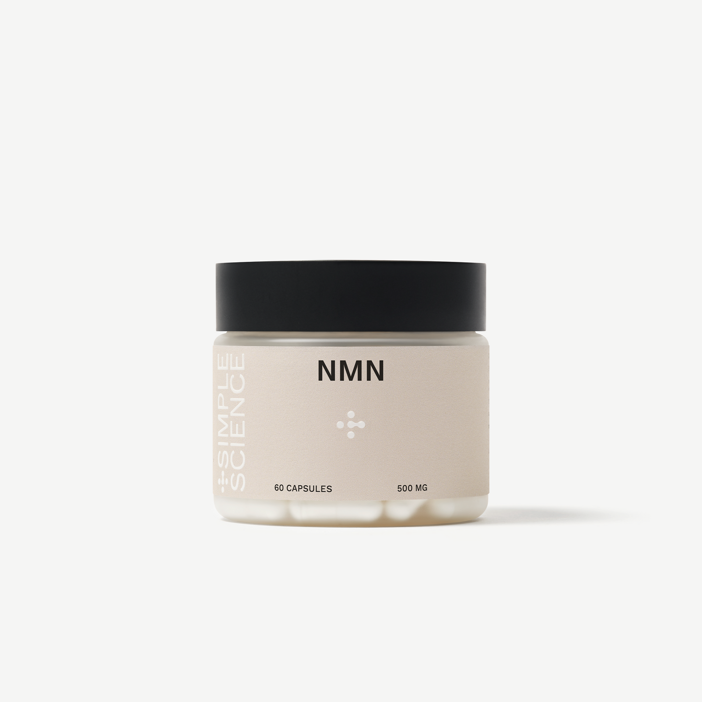 Jar labeled 'NMN' on a white background