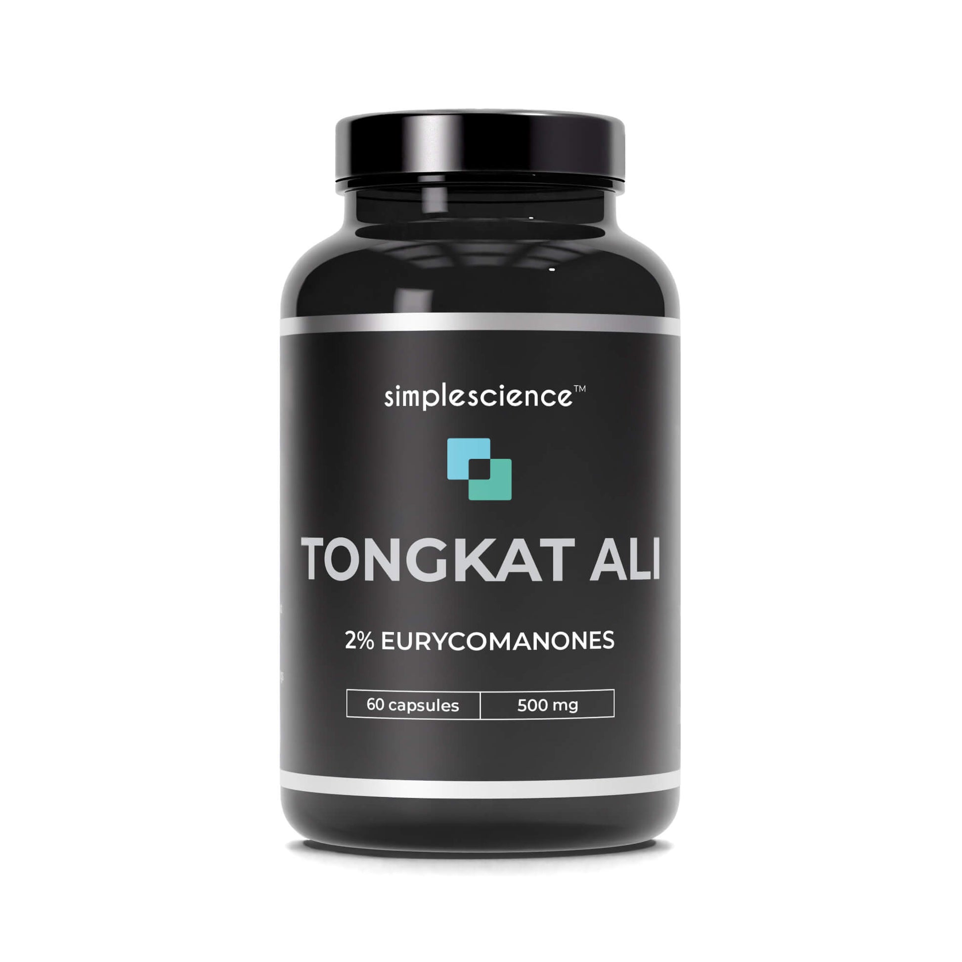 Tongkat Ali 500mg best supplement tongat tonkat booster eurycomanones Andrew Huberman stack muscle mass building simplescience 60 capsules bottle front
